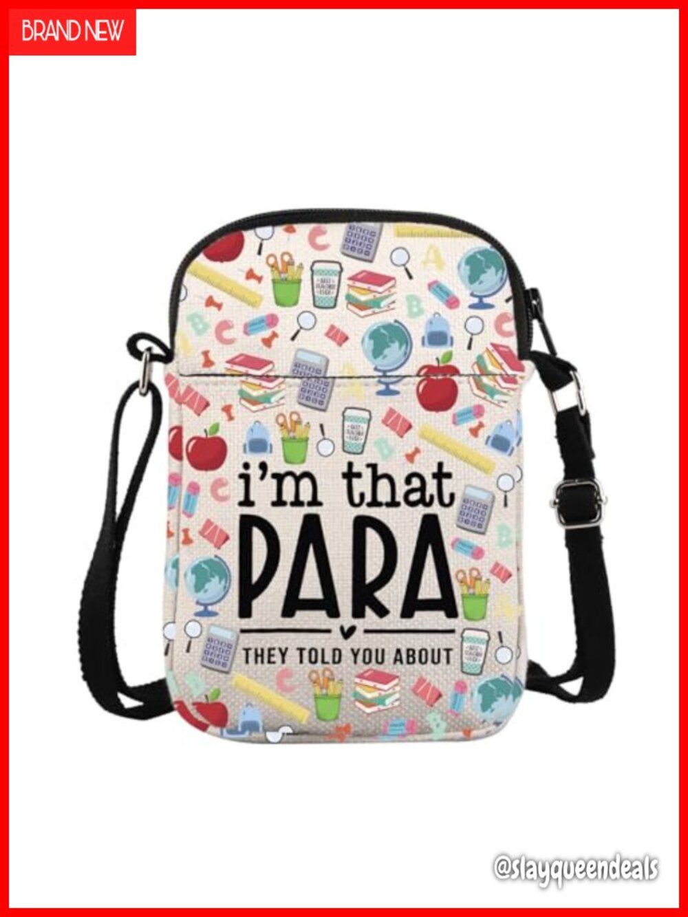 KUIYAI Para Teacher Cotton Crossbody Messenger Bag Appreciation Gift